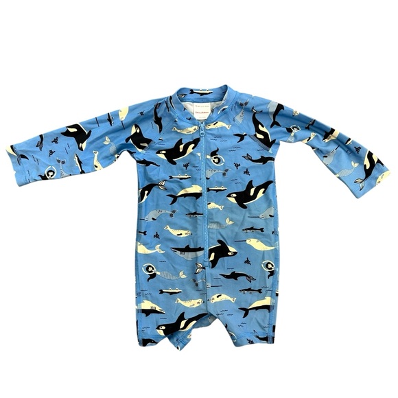 Hanna Andersson Other - Hanna Andersson Rash Guard Swimsuit Blue Whales Size 12-18 Months